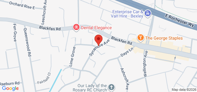 Map showing Pizza Fine in Sidcup